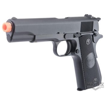 Réplica M1911A1 Matrix x Golden Eagle Full Metal de Gas con Retroceso para Airsoft - Negro / Empuñadura IMF