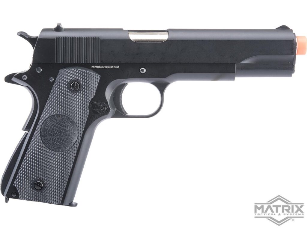Réplica M1911A1 Matrix x Golden Eagle Full Metal de Gas con Retroceso para Airsoft (Color: Negro / Empuñadura IMF) - Imagen 4