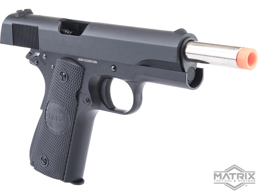 Réplica M1911A1 Matrix x Golden Eagle Full Metal de Gas con Retroceso para Airsoft (Color: Negro / Empuñadura IMF) - Imagen 5