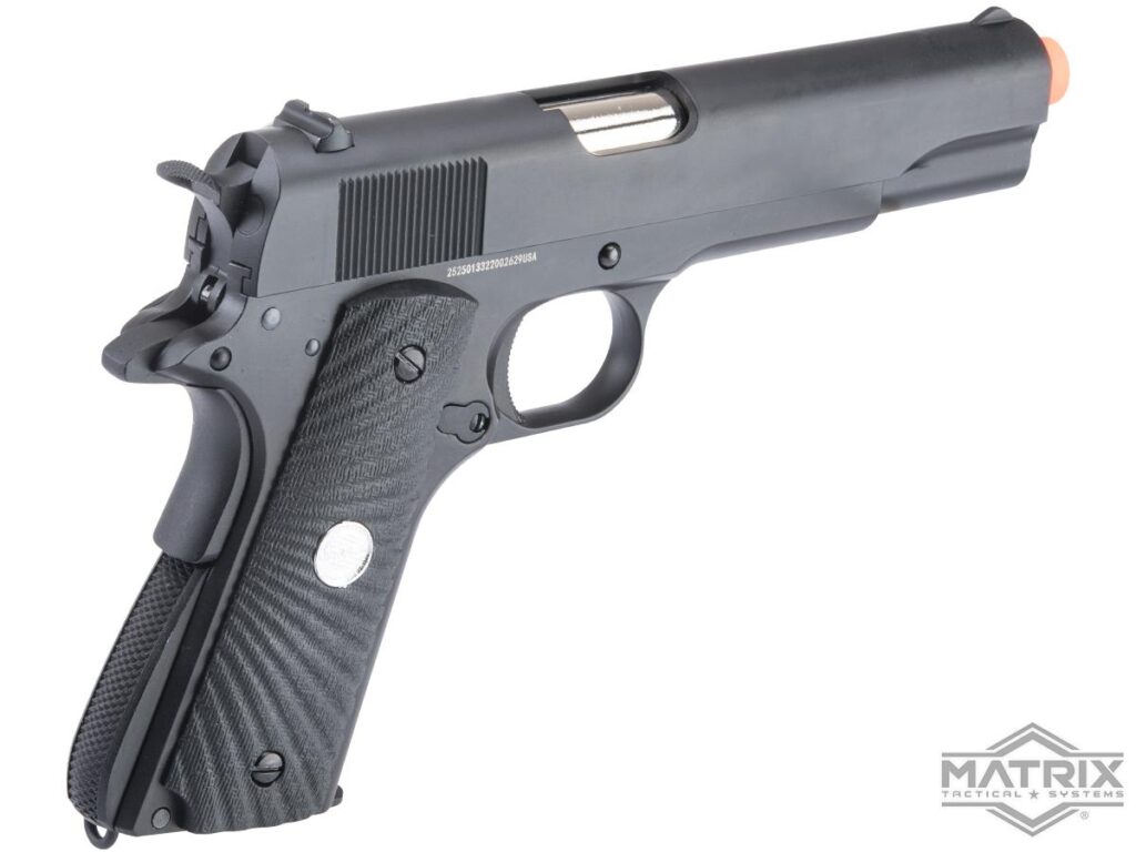 Réplica M1911A1 Full Metal Matrix x Golden Eagle de Gas con Retroceso para Airsoft (Color: Negro / Empuñadura Ala de Aguila) - Imagen 2