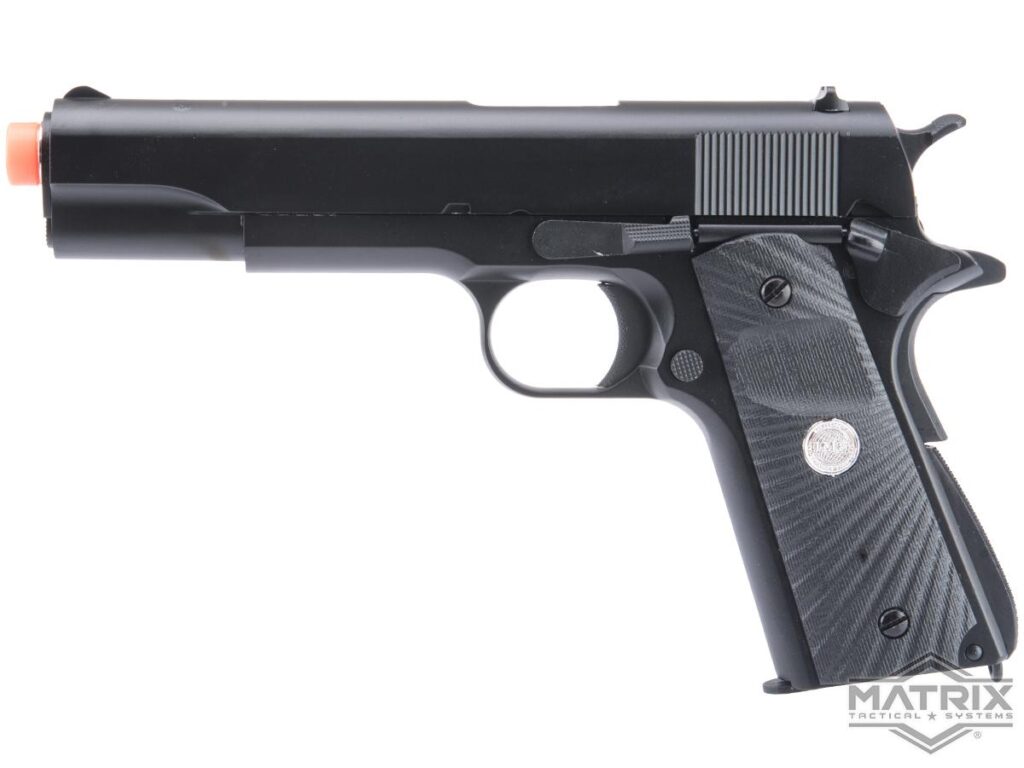Réplica M1911A1 Full Metal Matrix x Golden Eagle de Gas con Retroceso para Airsoft (Color: Negro / Empuñadura Ala de Aguila) - Imagen 3