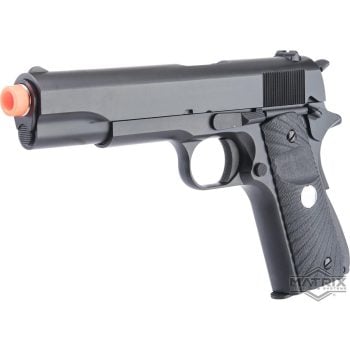 Réplica M1911A1 Full Metal Matrix x Golden Eagle de Gas con Retroceso para Airsoft - Negro / Empuñadura Ala de Aguila