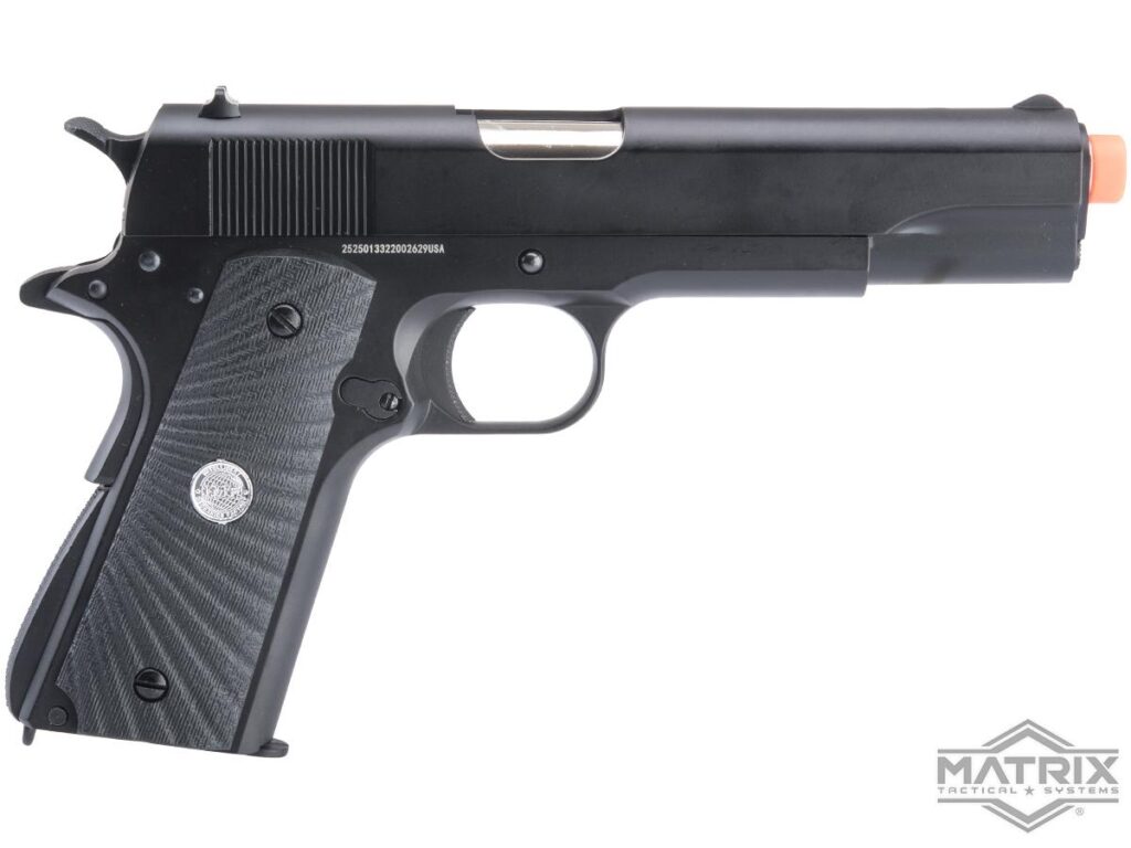 Réplica M1911A1 Full Metal Matrix x Golden Eagle de Gas con Retroceso para Airsoft (Color: Negro / Empuñadura Ala de Aguila) - Imagen 4
