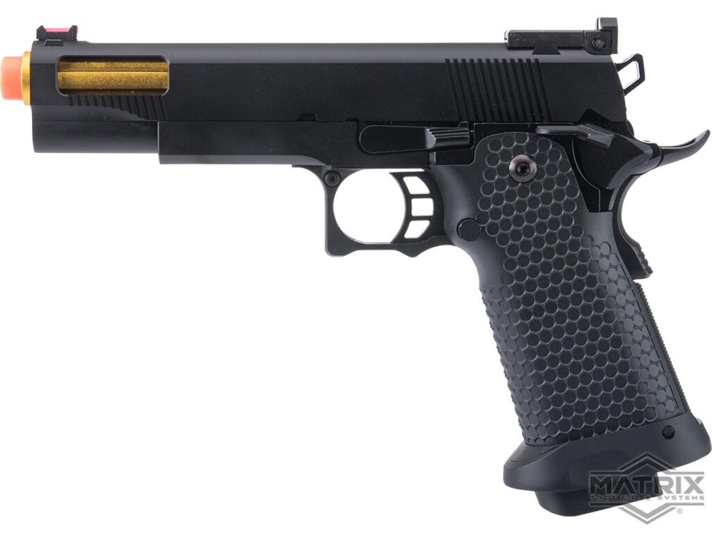 Secundaria OTS .45 Tactical Full Metal Hi-Cap Matrix x Golden Eagle de Gas con Retroceso para Airsoft con Estuche de Transporte (Modelo: Mod-7) - Imagen 3