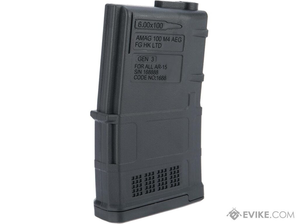 5x Cargadores Midcap AMAG Tipo DMR para M4 de Airsoft / ARES / AEG (Color: Negro) - Imagen 2