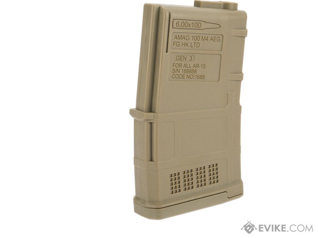 5x Cargadores Midcap AMAG Tipo DMR para M4 de Airsoft / ARES / AEG (Color: Tan) - Imagen 2