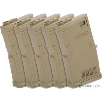 5x Cargadores Midcap AMAG Tipo DMR para M4 de Airsoft / ARES / AEG - Tan