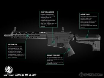 Krytac Trident MK2 CRB para Airsoft / AEG (Modelo: Negro / 400 FPS) - Imagen 5