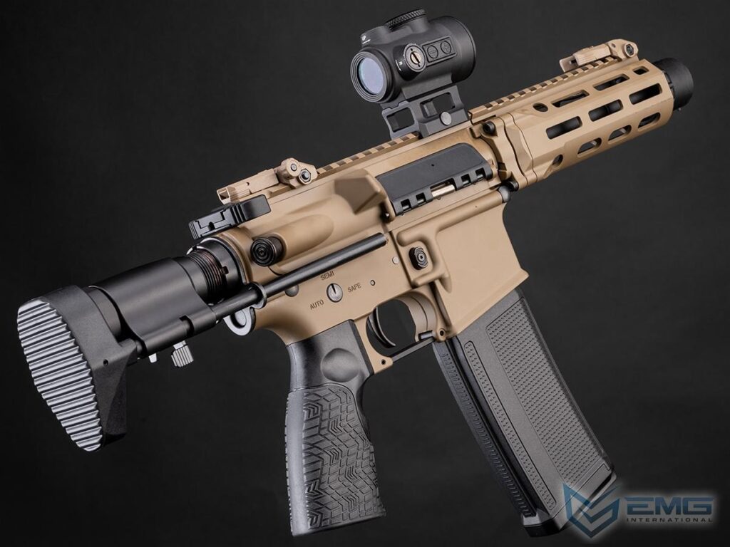 Réplica DDM4 PDW EMG Daniel Defense con Gearbox CYMA Platinum (Flat Dark Earth 350 FPS) - Imagen 2