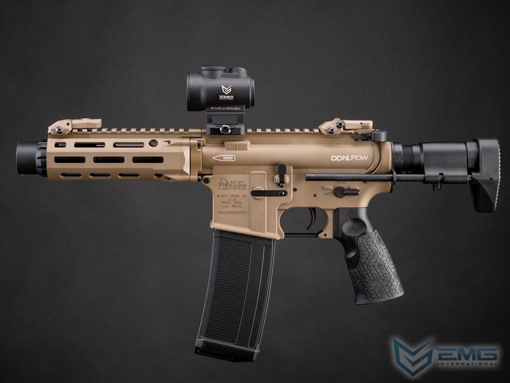 Réplica DDM4 PDW EMG Daniel Defense con Gearbox CYMA Platinum (Flat Dark Earth 350 FPS) - Imagen 3