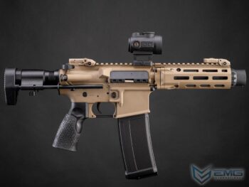 Réplica DDM4 PDW EMG Daniel Defense con Gearbox CYMA Platinum (Flat Dark Earth 350 FPS) - Imagen 4