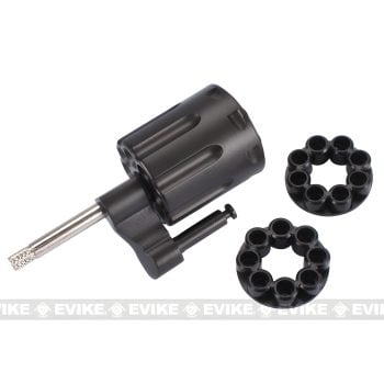 Cilindro de 8 BBs con 3 Cargadores para revólveres WinGun 701, 702 y 708 de Airsoft - Negro