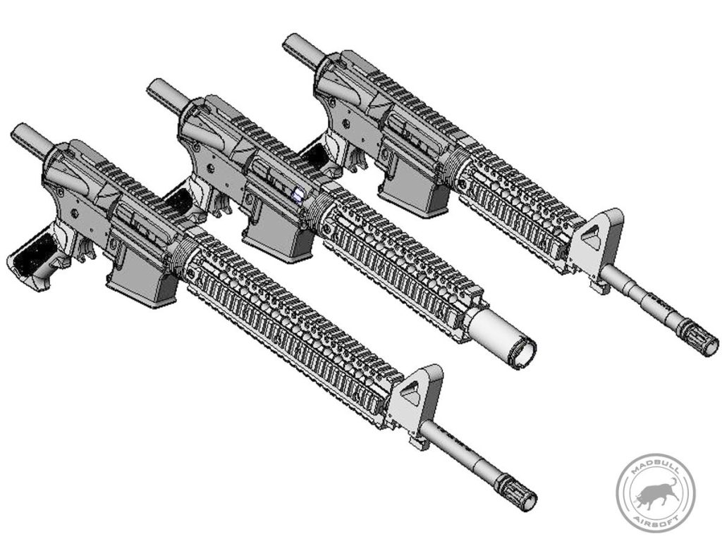Sistema de Riel Omega Madbull con Licencia Daniel Defense para AEG de Airsoft (Dark Earth / 7") - Imagen 9