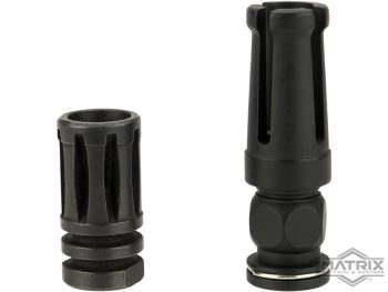 Flashhider Matrix de 14 mm Negativo tipo AUG de Metal para Réplicas AEG de Airsoft - Imagen 3