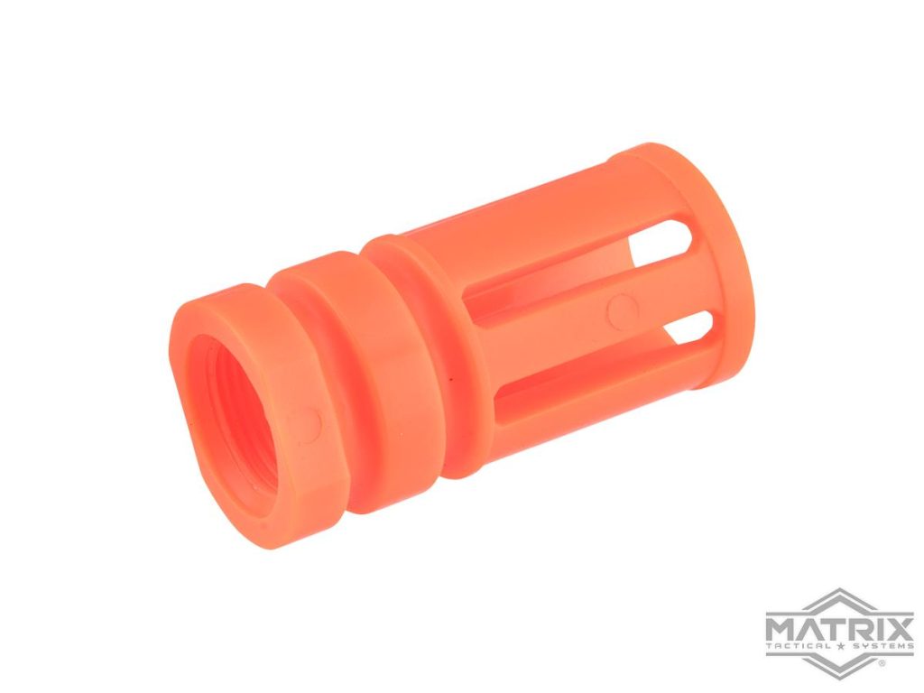 Punta Naranja Matrix "Bird Cage" para Réplicas de Airsoft (Rosca: 14mm Negativa CCW) - Imagen 2