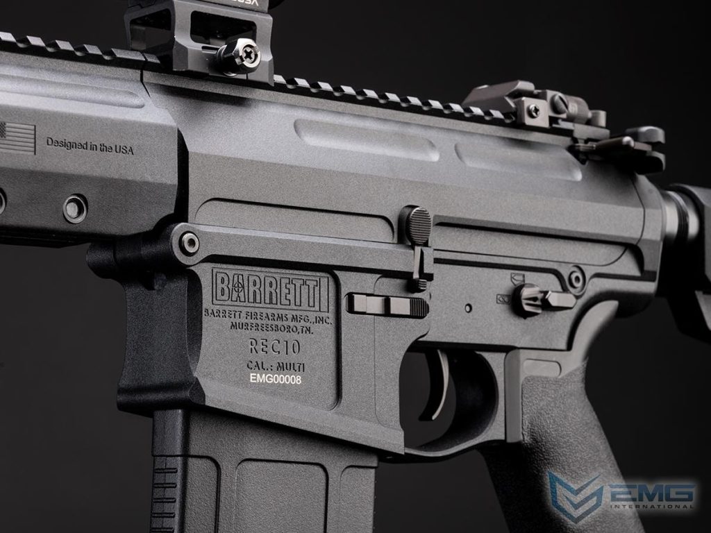 DMR Barrett REC10 de EMG con MOSFET E-Shooter para Airsoft (Color: Negro) - Imagen 5