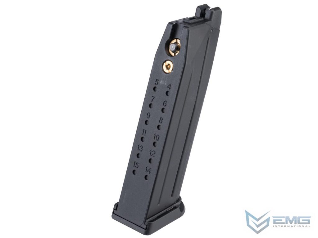Cargador de 20 BBs para FN® 509 EMG de Airsoft (Tipo: Gas, Color: Negro) - Imagen 2