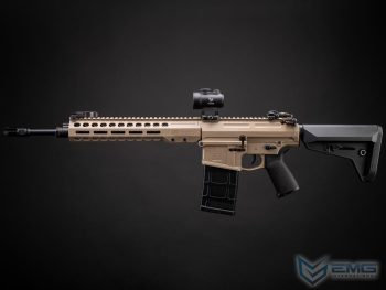 DMR Barrett REC10 de EMG con MOSFET E-Shooter para Airsoft (Color: Flat Dark Earth) - Imagen 3
