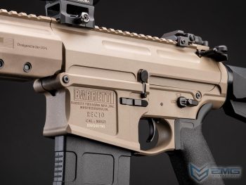DMR Barrett REC10 de EMG con MOSFET E-Shooter para Airsoft (Color: Flat Dark Earth) - Imagen 5