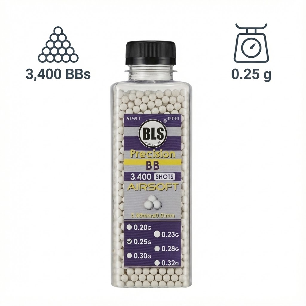 4BO-H25 Bote con 3400 BBs de Precisión BLS de 6mm (Peso: 0.25 g) - Imagen 1