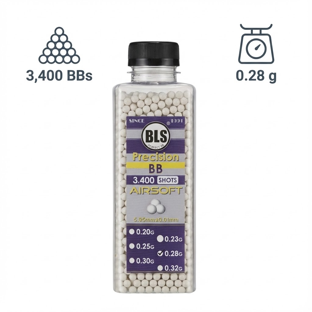 4BO-H28 Bote con 3400 BBs de Precisión BLS de 6mm (Peso: 0.28 g) - Imagen 1