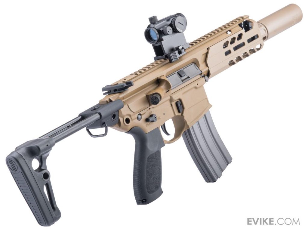 Réplica Evike Custom MCX VIRTUS con Supresor Falso ‘Guardian’ y Cañón Corto SIG SAUER ProForce para Airsoft - Imagen 2