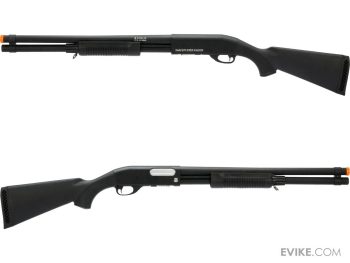 Escopeta M870 S&T Full Metal para Airsoft (Color: Negro / Culata de polímero) - Imagen 3