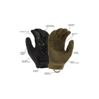 Guantes Tácticos de Impacto Reforzados + Touchscreen - Negro - Vista 2