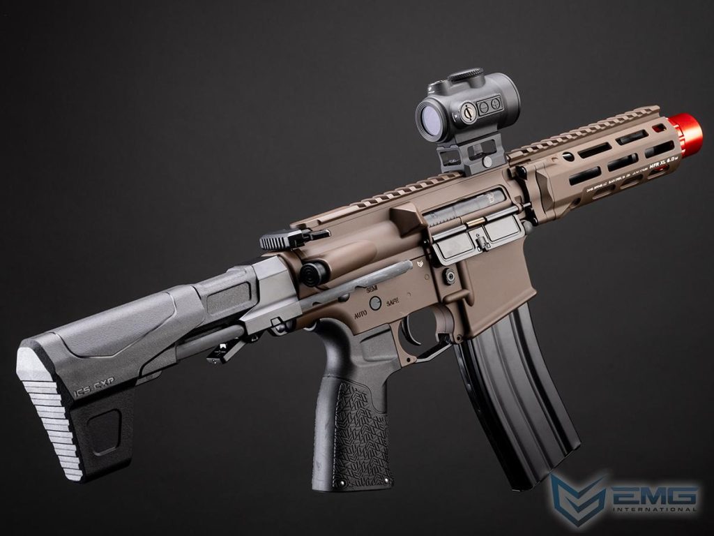 PDW DDM4 Daniel Defense de EMG con Riel M-LOK, AEG con Gatillo Electrónico S3 de ICS (Color: Flat Dark Earth) - Imagen 2