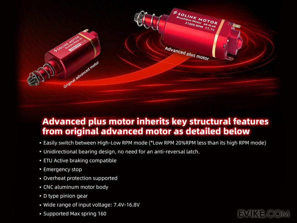 Motor Brushless Solink Advanced Plus para Réplicas AEG (Modelo: 35K RPM / Largo) - Imagen 4