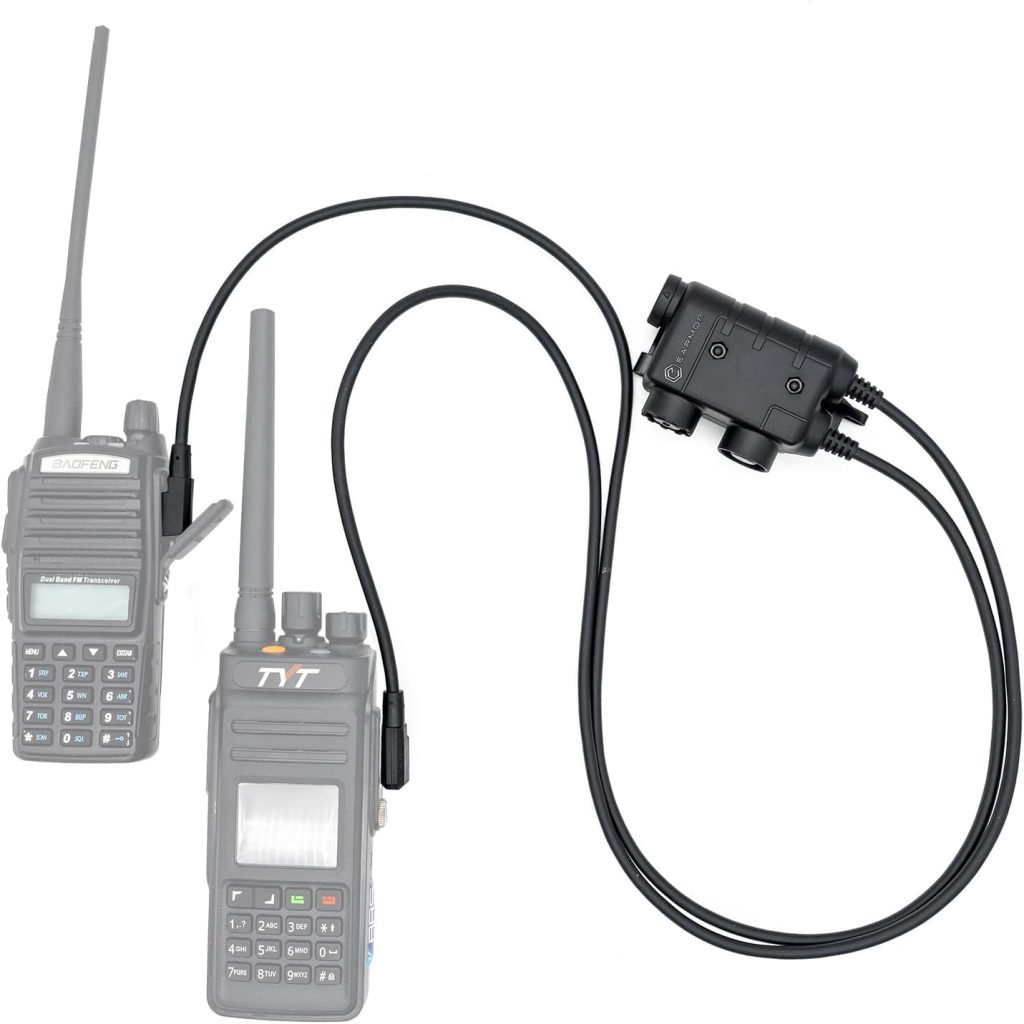 PTT Dual M56 para Conectar 2 Radios a Auriculares Earmor™ M32 / M32 PLUS (Conector: Kenwood/Baofeng) - Imagen 2