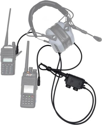 PTT Dual M56 para Conectar 2 Radios a Auriculares Earmor™ M32 / M32 PLUS (Conector: Kenwood/Baofeng) - Imagen 3