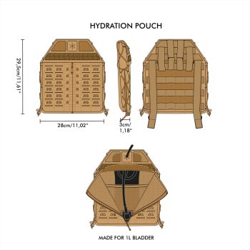 Bolsa de Hidratación MOLLE para Portaplacas ASPC (Compatible: Vejiga 1 L) - Imagen 6