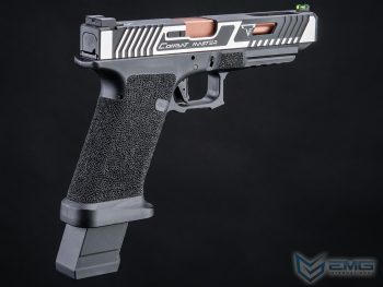Pistola EMG Custom TTI JW2 Combat Master Slide con Retroceso + Corredera Plateada para Airsoft (Tipo: Gas, Color: Negro) - Imagen 2