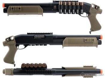 Réplica de Escopeta Tri-Shot Spring de Bombeo UMAREX Tactical Force para Airsoft (Color: Negro / Tan) - Imagen 3
