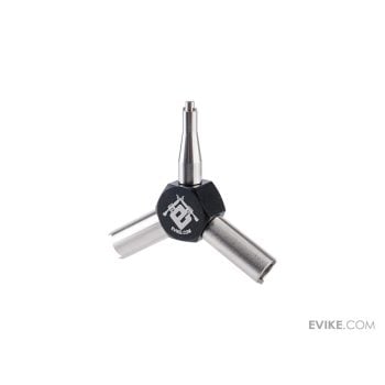 Llave Triple de Acero Inoxidable para Válvulas de Gas de Secundarias y Rifles GBB Evike.com para Airsoft