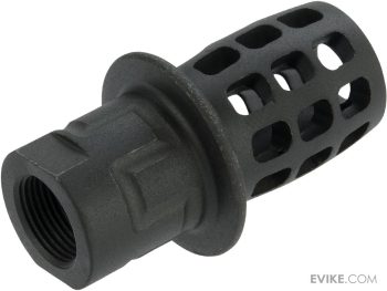 Flash Hider Top Hat LVOA de Acero CNC con Rosca 14 mm CCW para Airsoft (Krytac x War Sport) - Imagen 2