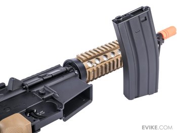 Réplica AEG M4 MK18 CQB-R con ETU E-Shooter Kestrel y Licencia Colt para Airsoft (Modelo: MK18 CQB-R / Tan) - Imagen 5