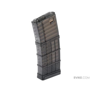 Cargador Mid-Cap EMG x Lancer Systems L5AWM de 190 BBs para AEGs M4/M16 para Airsoft - Negro Humo