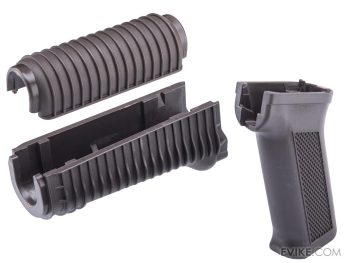 Set de Guardamanos y Empuñadura Estilo Krinkov para AK74U para Airsoft (Material: Polímero)