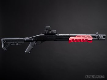 Escopeta de Airsoft M870 Tactical CO2 Pump Action con Handguard M-LOK EMG x Strike Industries para Airsoft (Color: Rojo) - Imagen 3