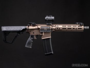 Réplica AEG EMG Helios x Daniel Defense MK18 RIII con Gearbox Platinum CYMA para Airsoft (Color: Flat Dark Earth / 400 FPS) - Imagen 4